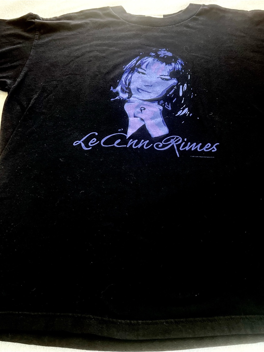 Vintage 1997 LeAnn Rimes T-Shirt Mens Black Country Music Concert Tee 90s
